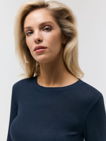 Лонгслив приталенный женский AMUSED 261 темно-синий модель 10048855 Фото