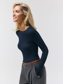 Лонгслив приталенный женский AMUSED 261 темно-синий модель 10048855 Фото