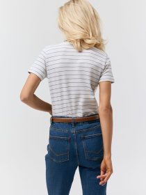 Футболка смугаста жіноча PILORA світло-сіра модель 10048883 Фото
