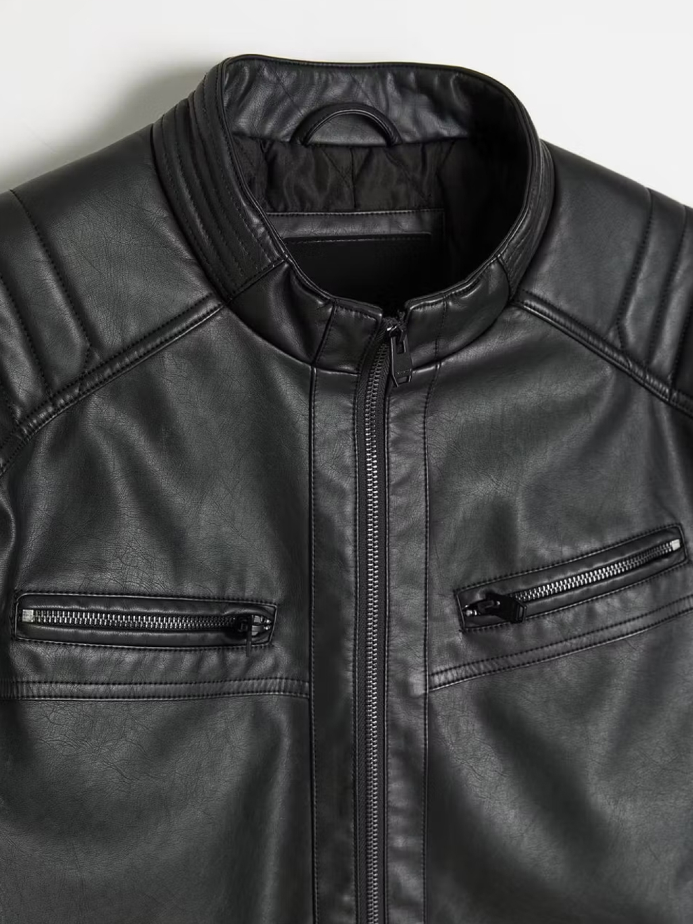 Куртка чоловіча DERUNION 261 зі штучної шкіри чорна модель 10048898 Фото