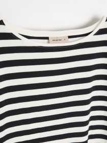 Лонгслів смугастий жіночий LONSAPAS біло-чорний модель 10048914 Фото