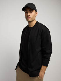 Толстовка мужская BASEBOMBER S на молнии чёрная модель 10049297 Фото