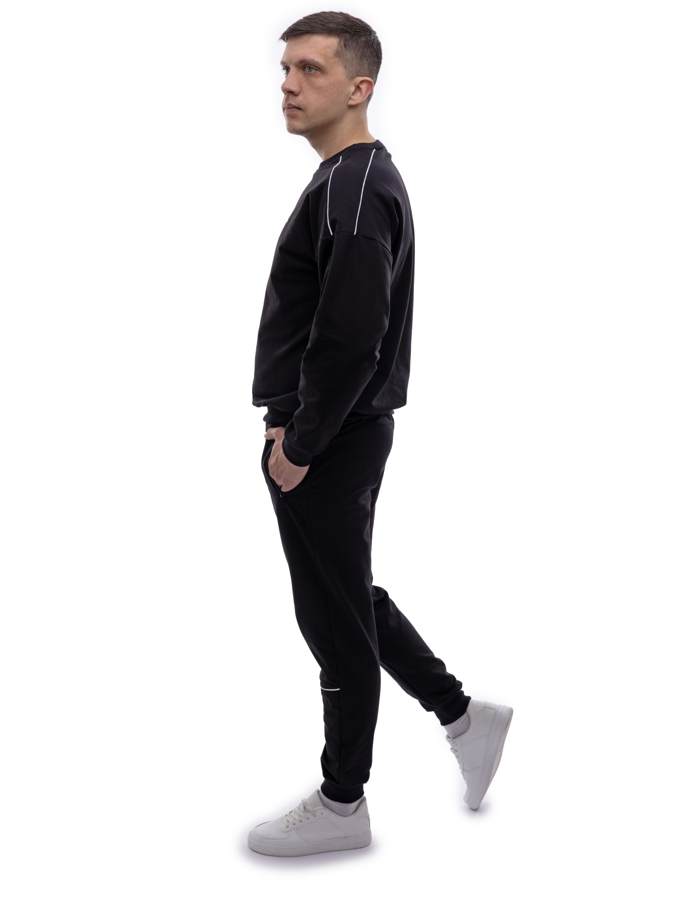 Костюм спортивный мужской Чёрный ЭДЕЛЬВЕЙС модель 704635 Фото