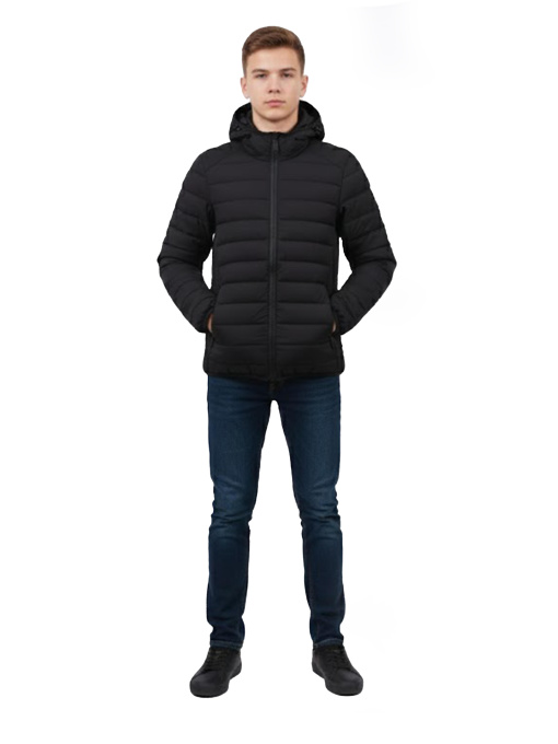 Куртка демисезонная для мальчика подростка Чёрный LUMO модель 717934 Куртка демисезонная для мальчика подростка Чёрный LUMO модель 717934 Фото