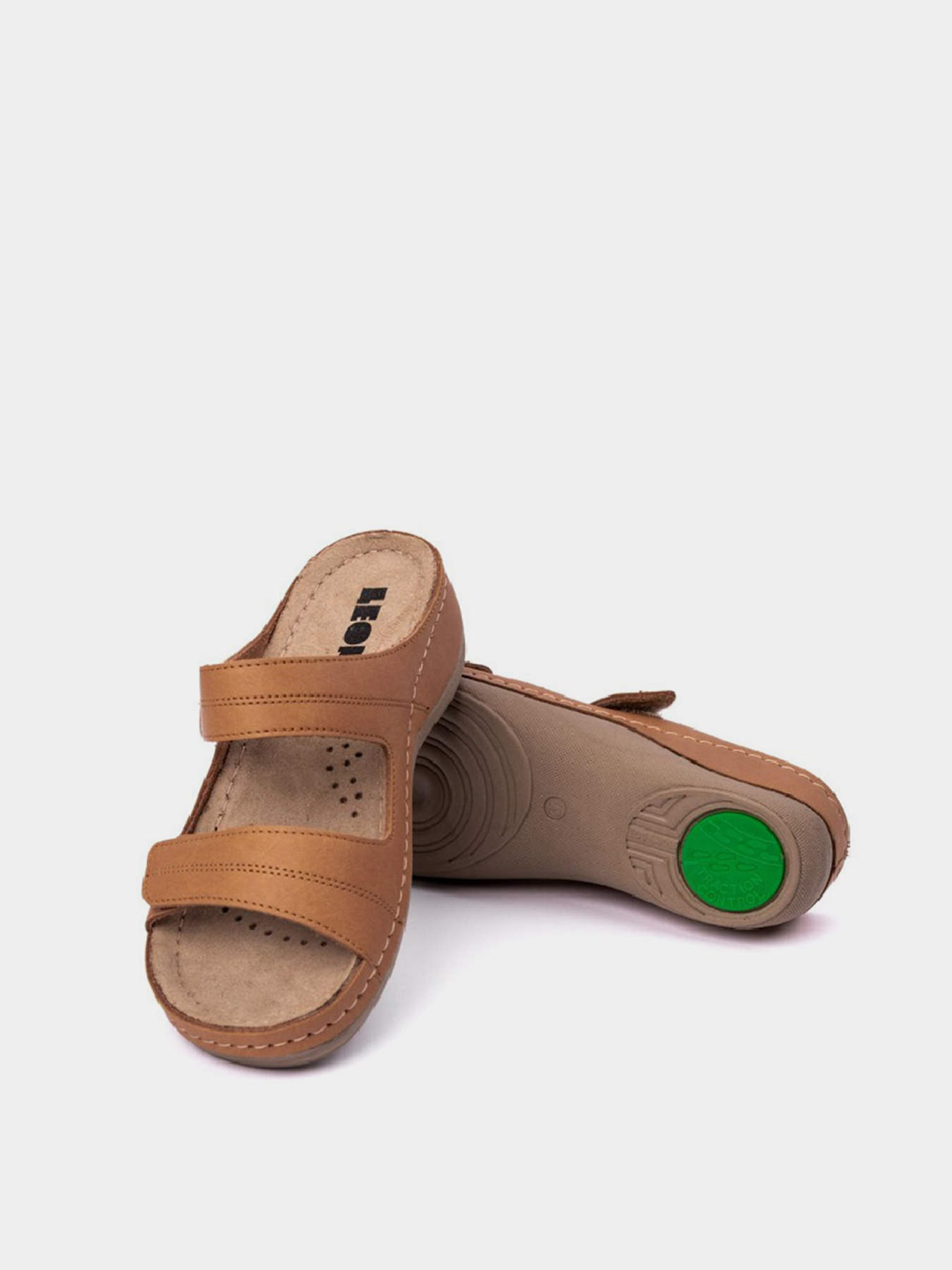 Шлепанцы женские Leon 907 коричневые модель 907-Brown Фото