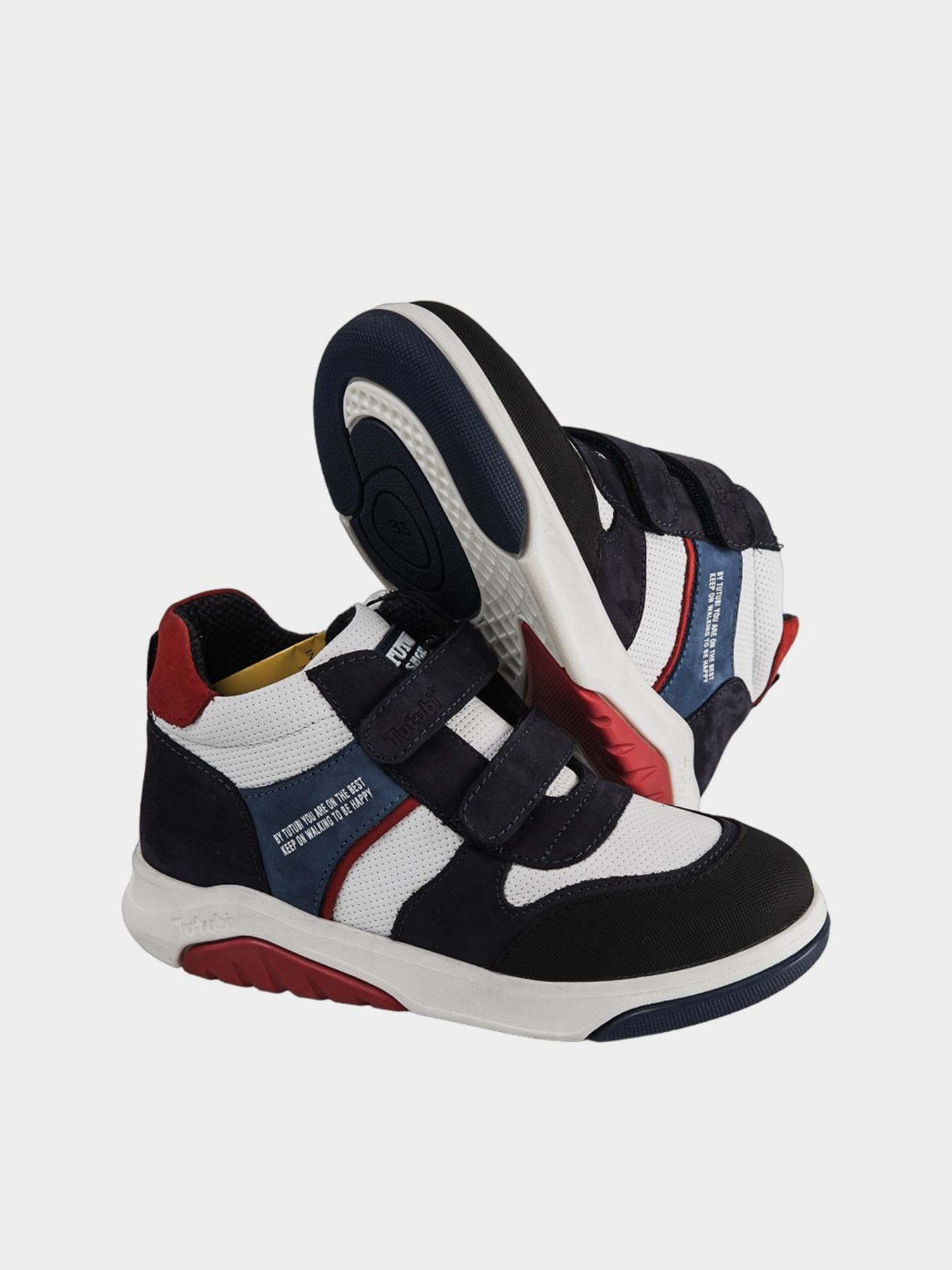 Анатомические ботинки для мальчиков Tutubi 2521-06 белые/синие модель 2521-06-White.Blue Фото