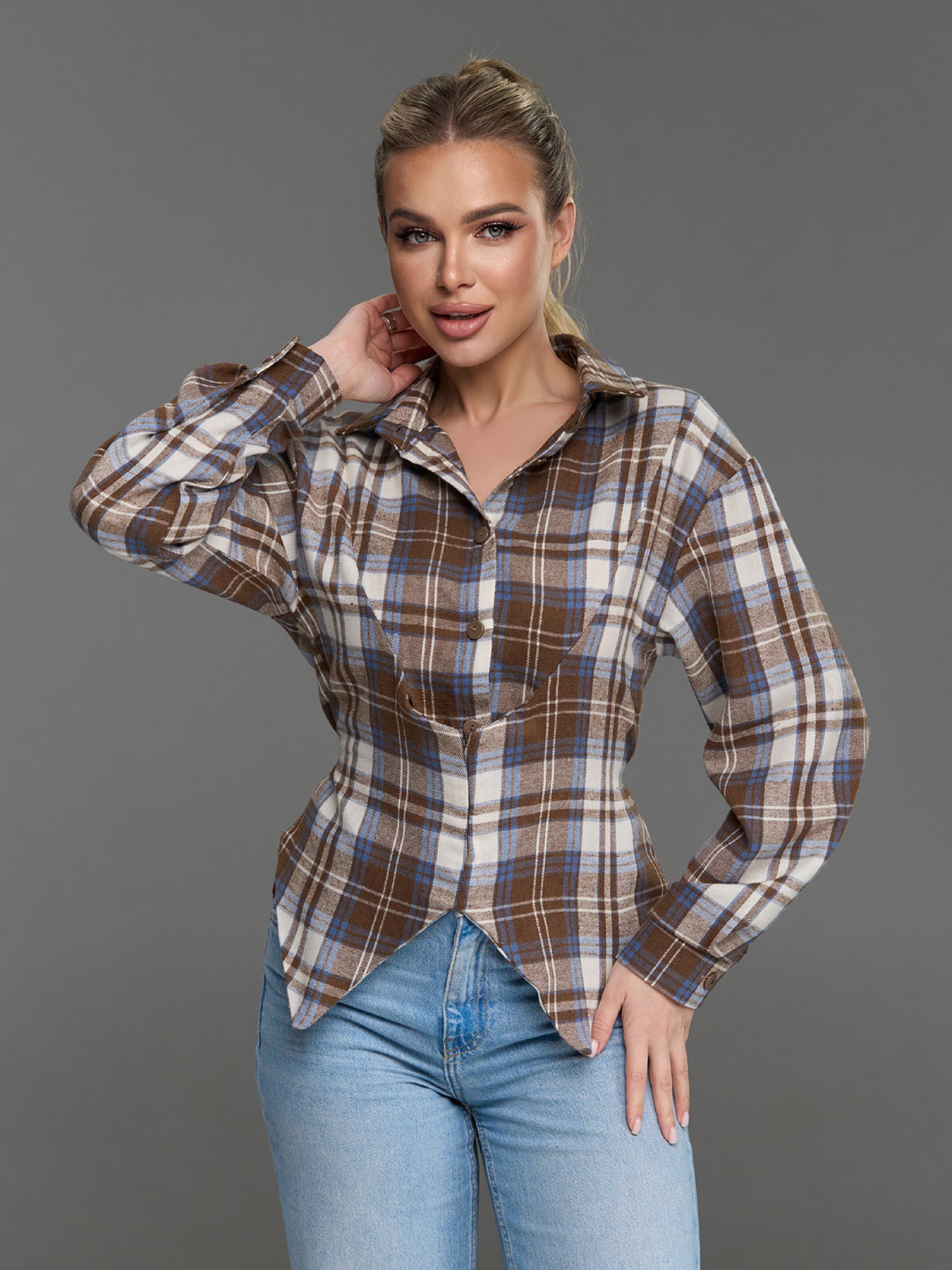 Рубашка повседневная ISSA Plus модель 15523_мультиколор Фото