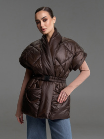 Жилетки модель SA-685_темно-коричневый Фото