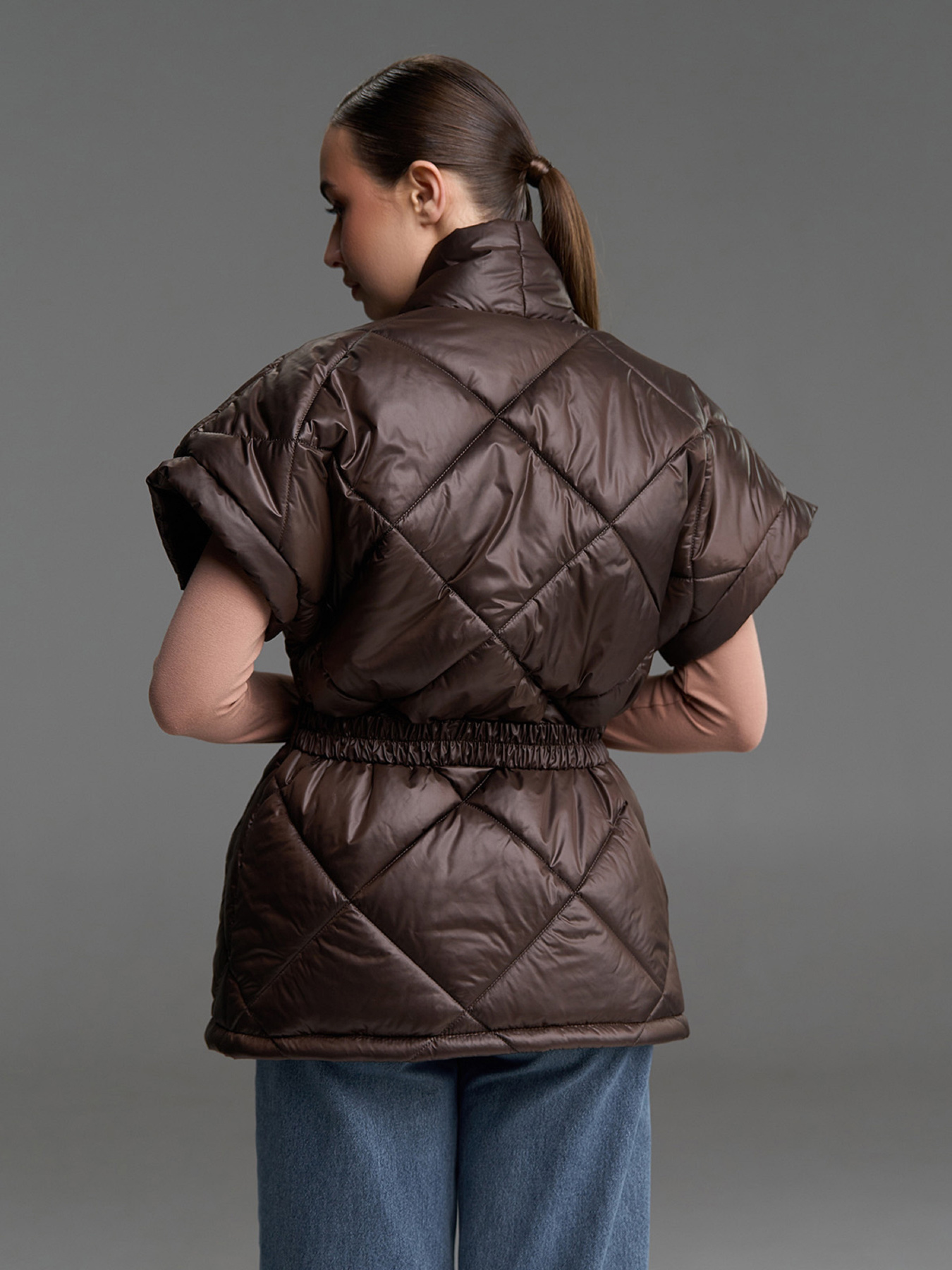 Утепленный жилет ISSA Plus модель SA-685_темно-коричневый Фото