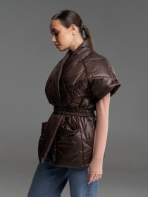 Утепленный жилет ISSA Plus модель SA-685_темно-коричневый Фото