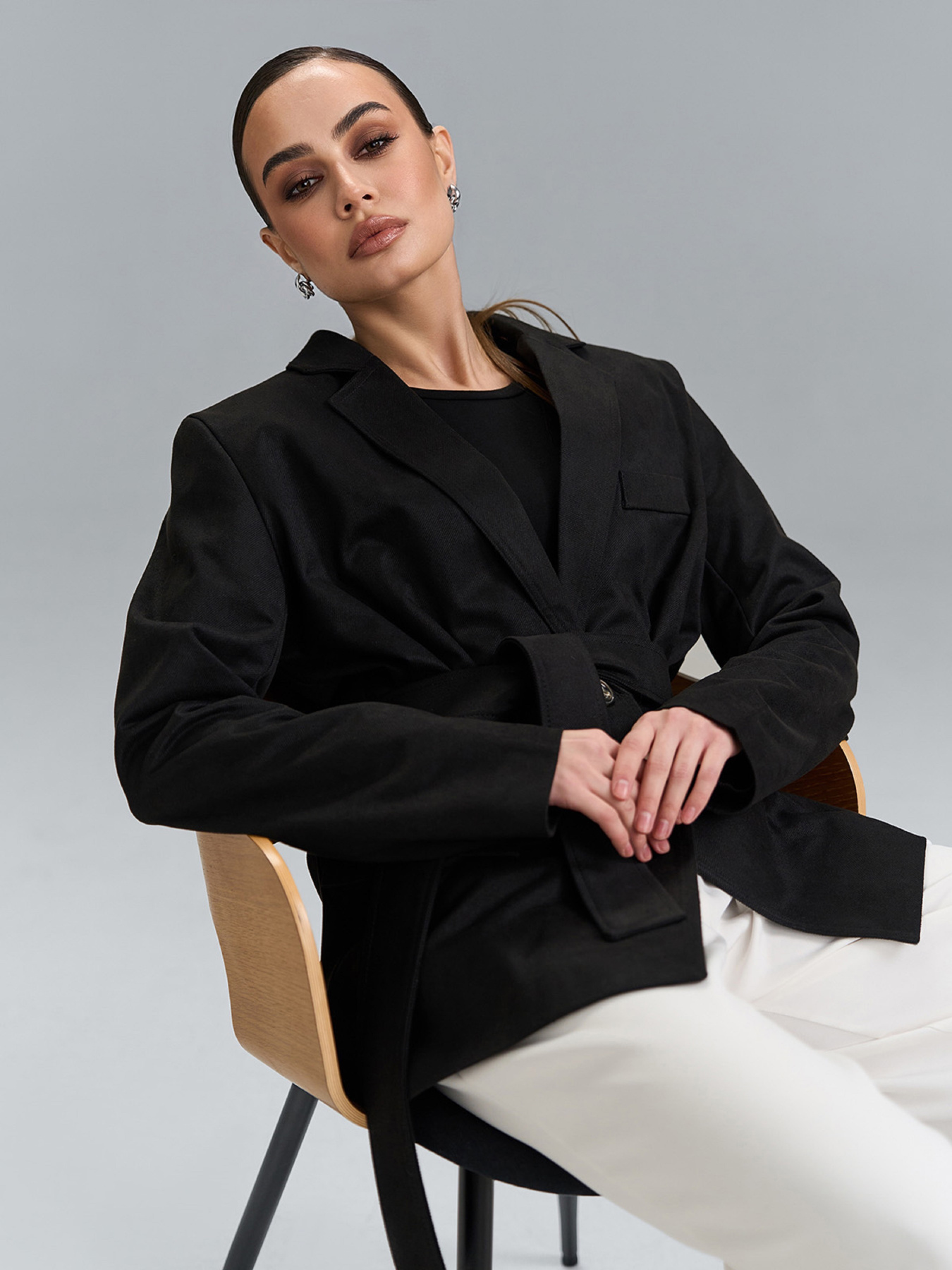 Жакет ISSA Plus модель SA-695_черный Фото