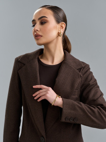 Піджак ISSA Plus модель 15514_темно-коричневый Піджак ISSA Plus модель 15514_темно-коричневый Фото