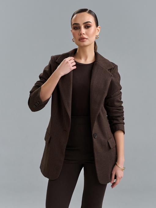 Пиджак ISSA Plus модель 15514_темно-коричневый Фото
