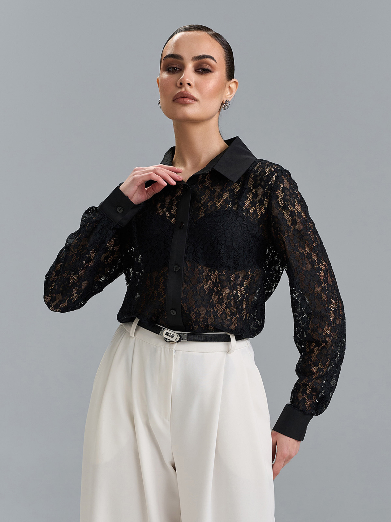 Сорочка повсякденна ISSA Plus модель 15517_черный Фото