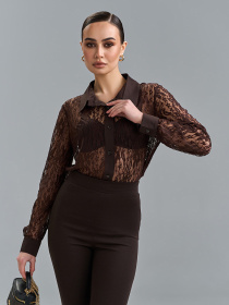 Рубашки модель 15518_темно-коричневый Фото