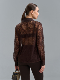 Рубашка повседневная ISSA Plus модель 15518_темно-коричневый Фото