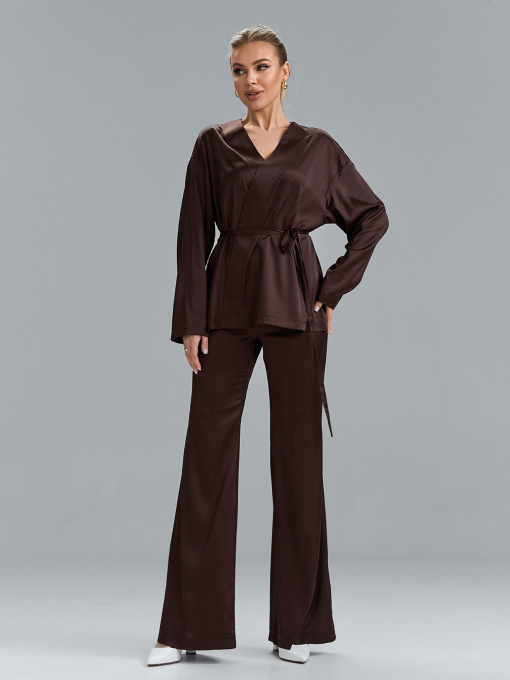 Повседневный костюм ISSA Plus модель 15519_темно-коричневый Фото
