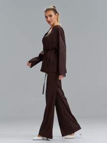 Повседневный костюм ISSA Plus модель 15519_темно-коричневый Фото