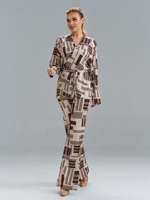 Повседневный костюм ISSA Plus модель 15520_коричневый Фото