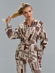 Повседневный костюм ISSA Plus модель 15520_коричневый Фото