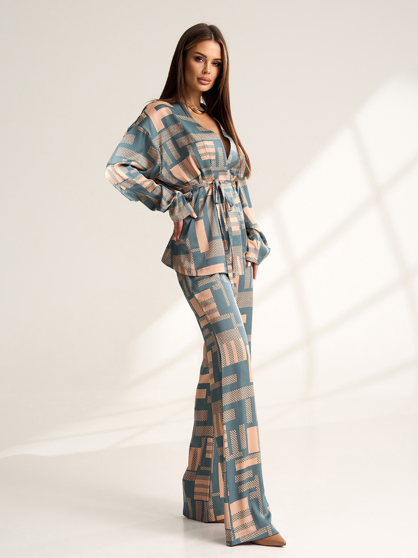 Повседневный костюм ISSA Plus модель 15520_оливковый Повседневный костюм ISSA Plus модель 15520_оливковый Фото