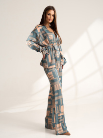 Повседневный костюм ISSA Plus модель 15520_оливковый Повседневный костюм ISSA Plus модель 15520_оливковый Фото