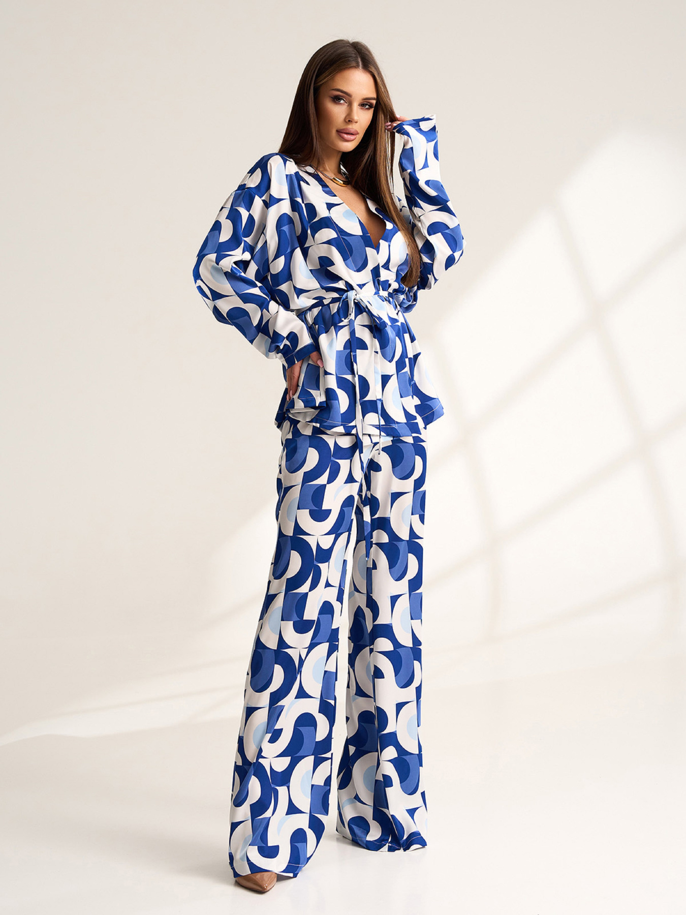 Повседневный костюм ISSA Plus модель 15521_голубой Фото