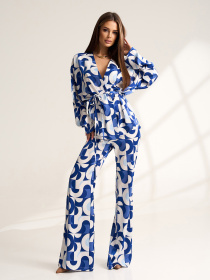 Повседневный костюм ISSA Plus модель 15521_голубой Фото