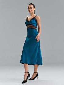 Сукня міді ISSA Plus модель 15522_бирюзовый Фото