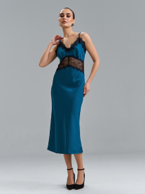 Платье миди ISSA Plus модель 15522_бирюзовый Фото