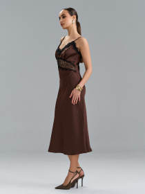 Платья модель 15522_темно-коричневый Фото