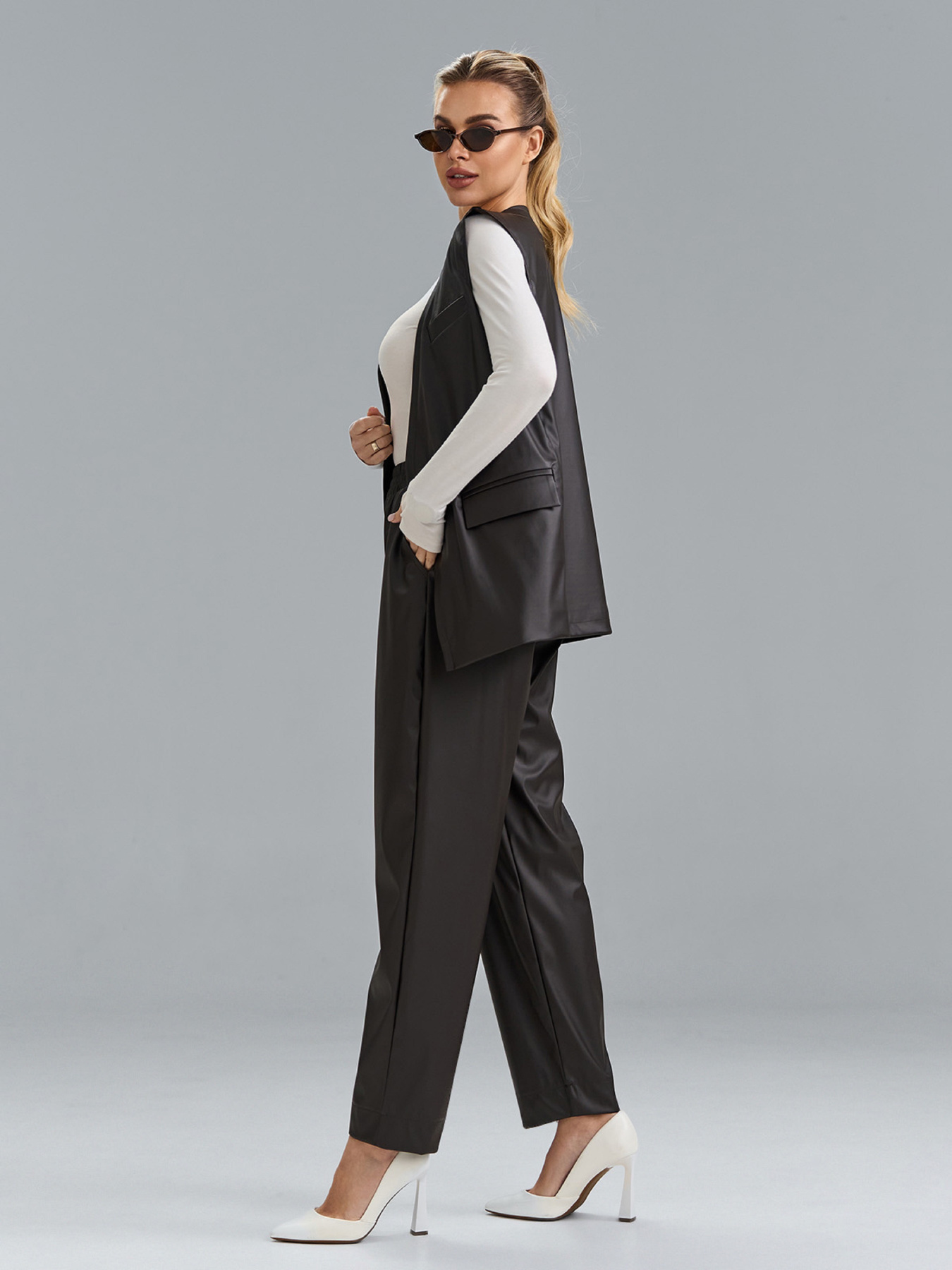 Повсякденний костюм ISSA Plus модель 15525_темно-коричневый Фото