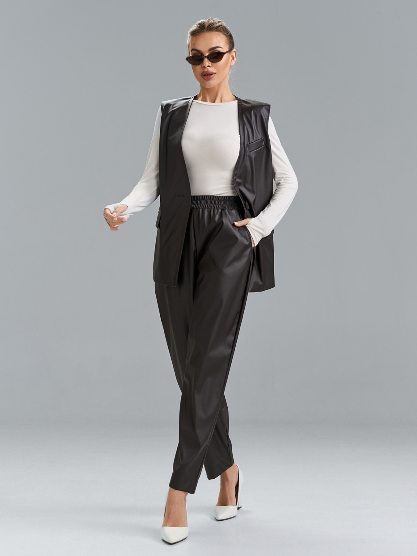 Повсякденний костюм ISSA Plus модель 15525_темно-коричневый Фото