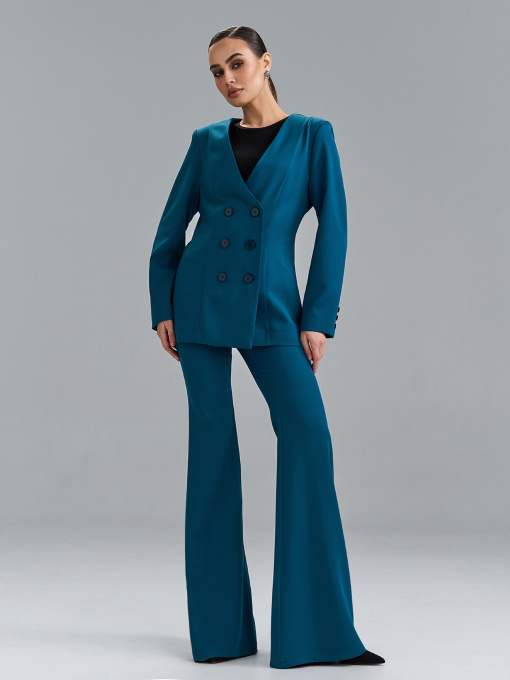 Деловой костюм ISSA Plus модель 15527_бирюзовый Фото