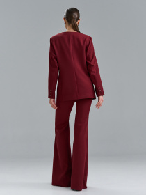 Деловой костюм ISSA Plus модель 15527_бордовый Деловой костюм ISSA Plus модель 15527_бордовый Фото