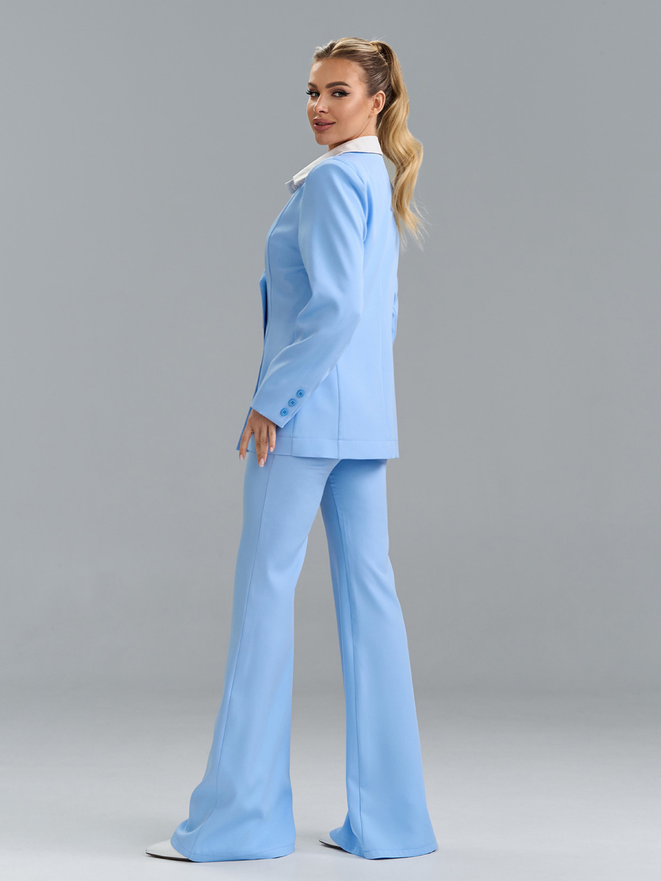 Діловий костюм ISSA Plus модель 15527_голубой Фото