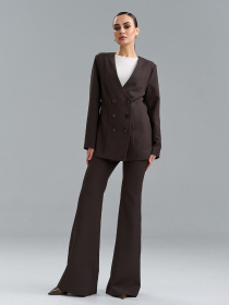 Діловий костюм ISSA Plus модель 15527_темно-коричневый Фото