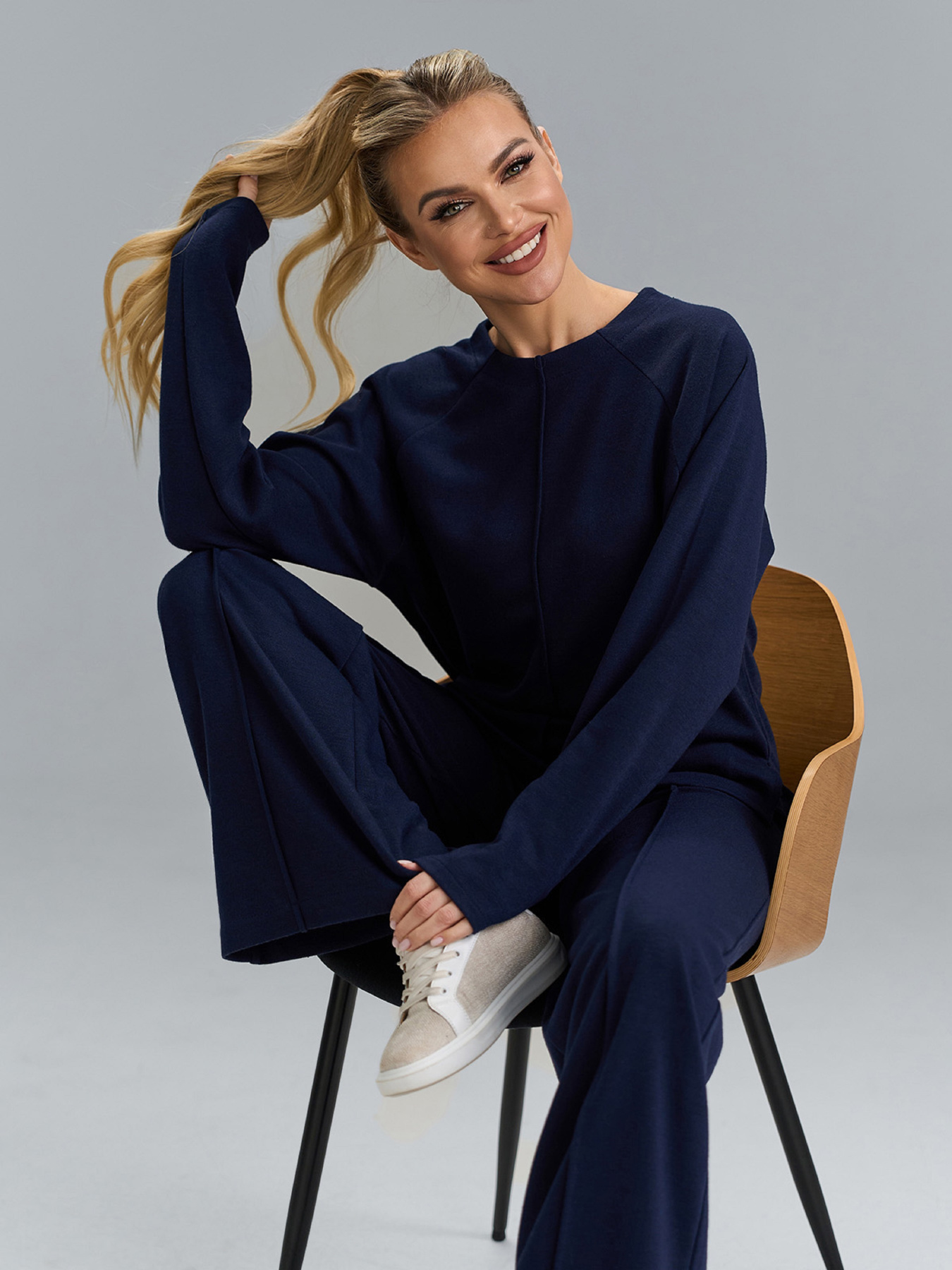 Повседневный костюм ISSA Plus модель 15530_темно-синий Повседневный костюм ISSA Plus модель 15530_темно-синий Фото