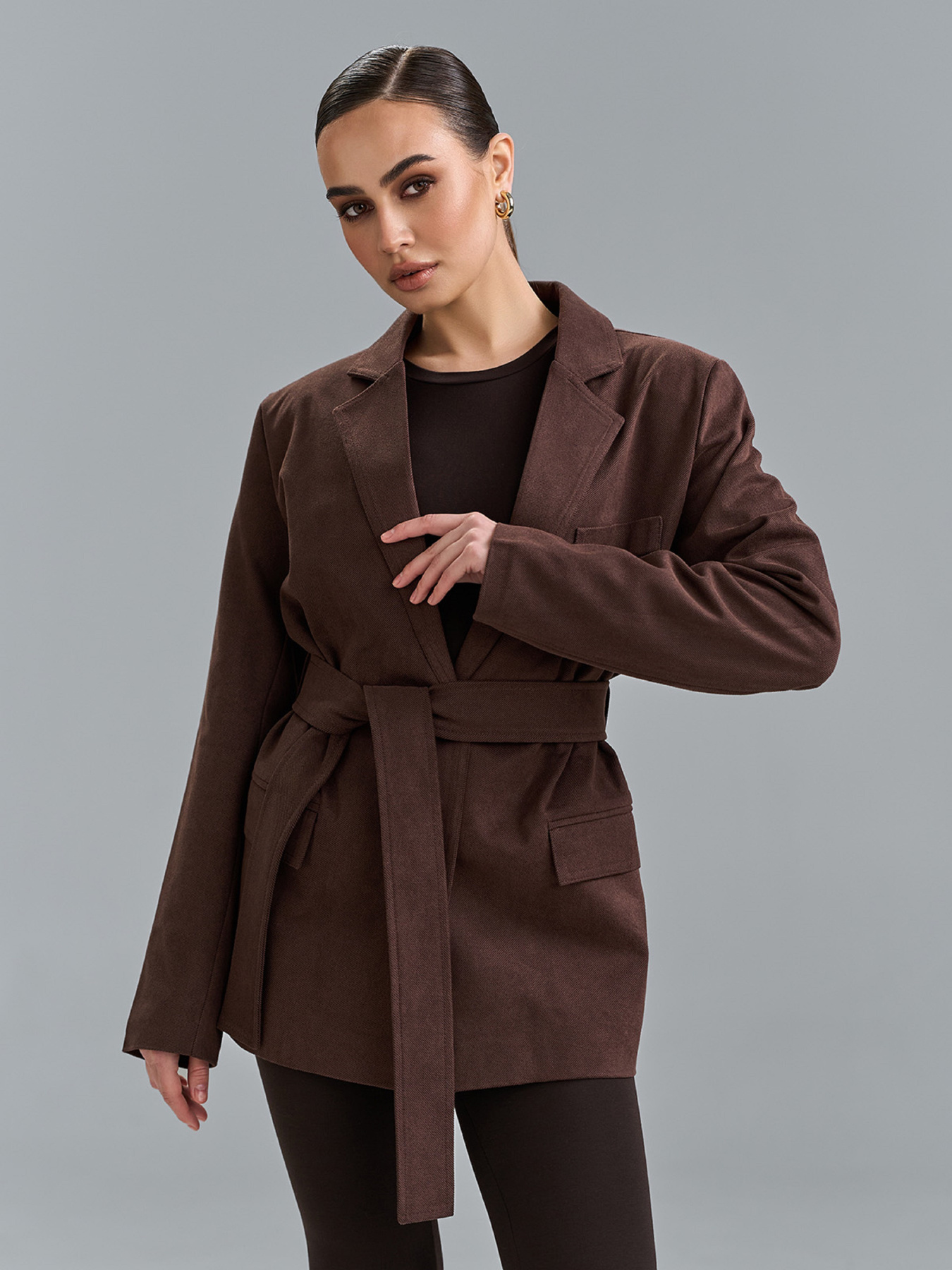 Жакет ISSA Plus модель SA-695_темно-коричневый Фото