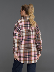 Рубашки модель SA-684A_бежевый_розовый Фото