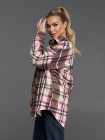 Рубашка повседневная ISSA Plus модель SA-684A_бежевый_розовый Фото