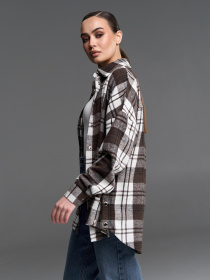 Рубашки модель SA-684A_белый_коричневый Фото