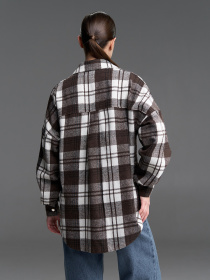 Рубашка повседневная ISSA Plus модель SA-684A_белый_коричневый Фото