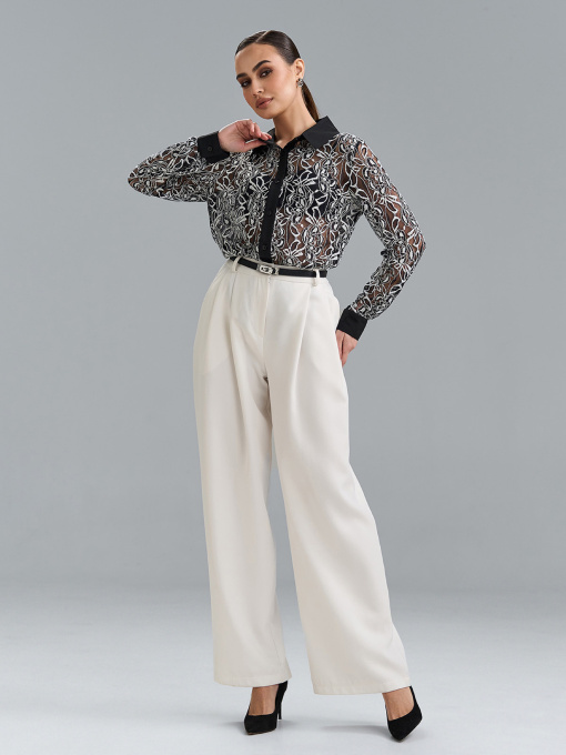 Жіночі сорочки модель 15516_черный_белый Фото