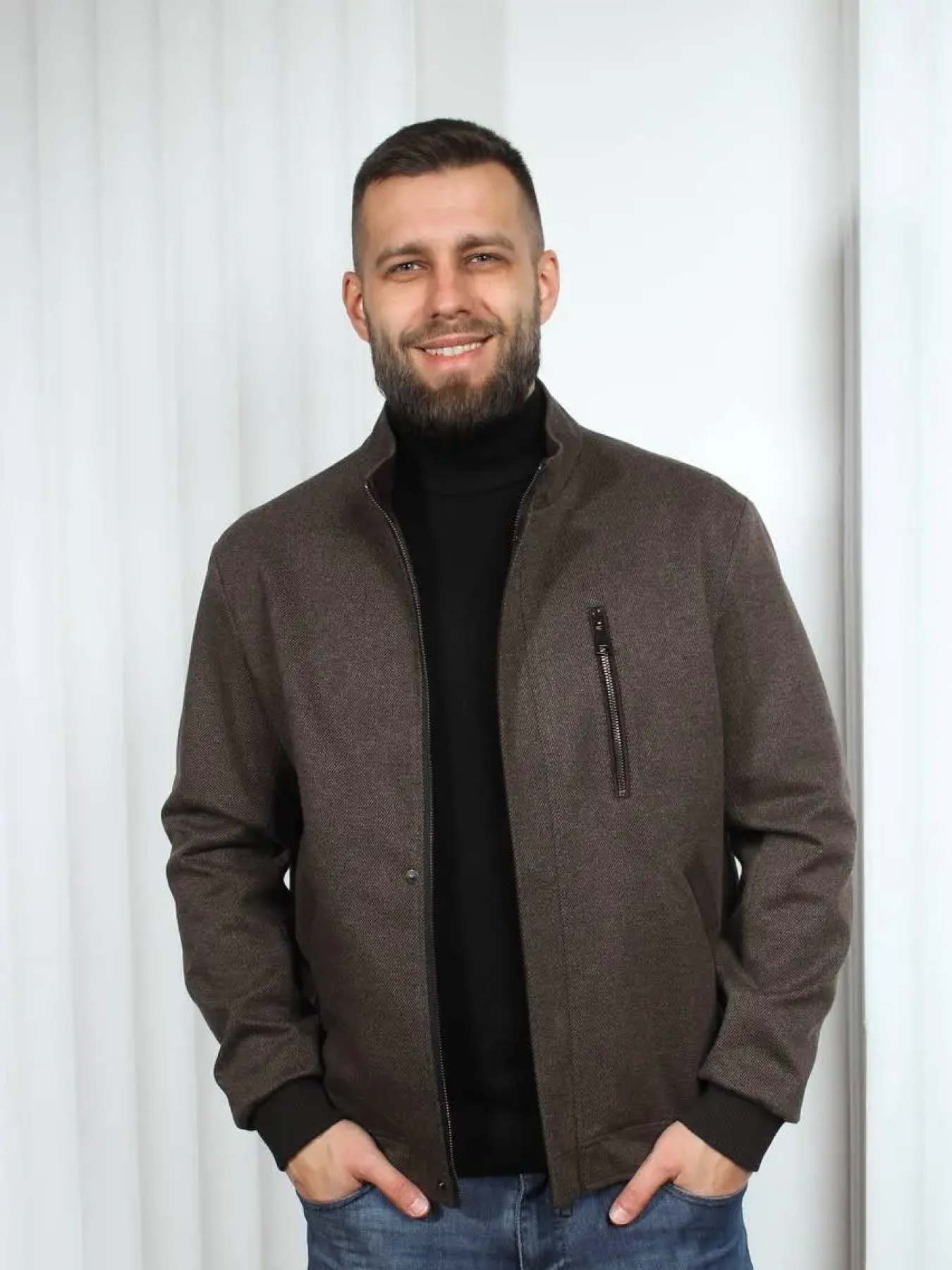 Мужская демисезонная куртка-пальто модель 129-DVL Фото