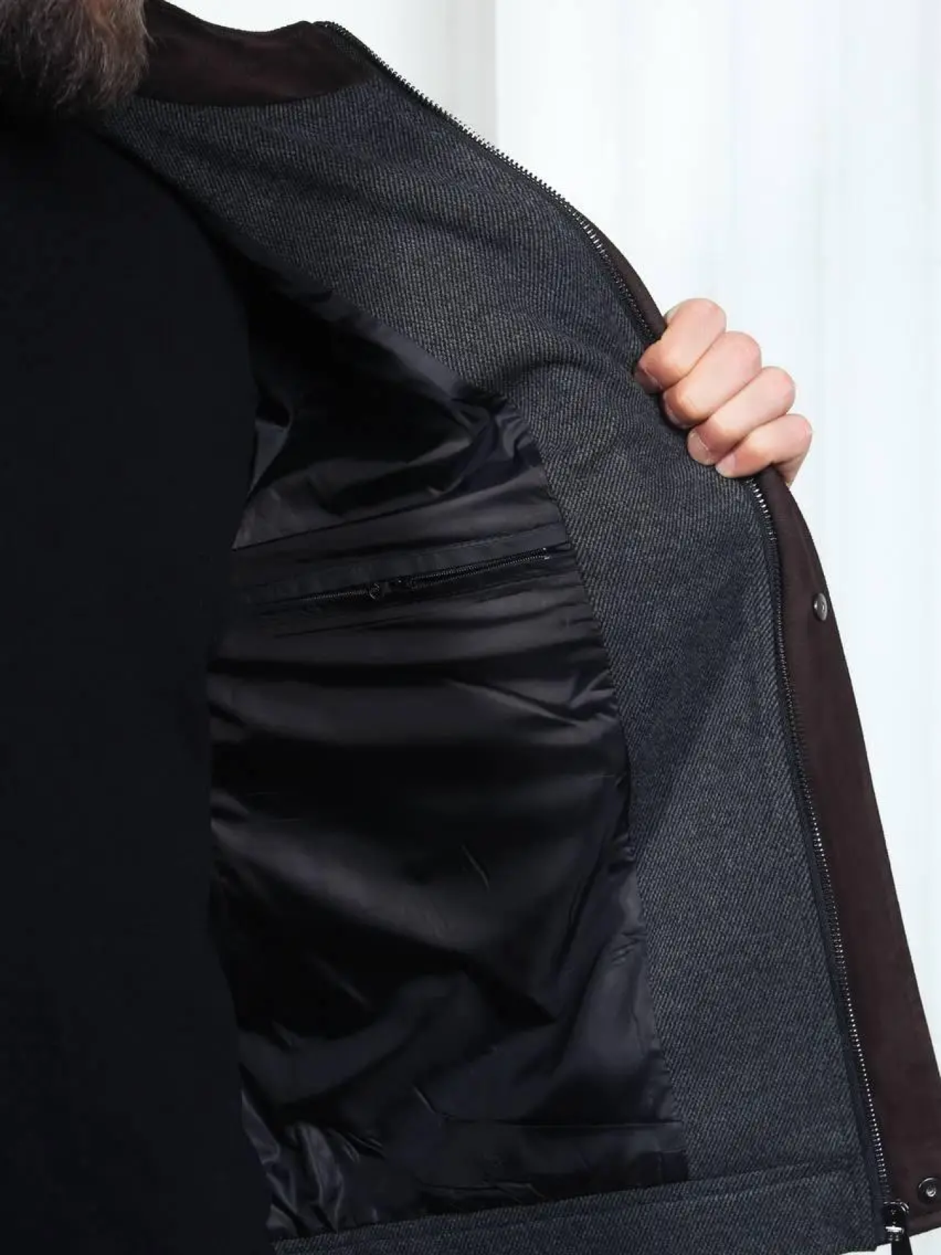 Мужская демисезонная куртка-пальто модель 129-DVL Фото