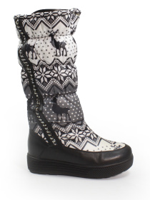 Женские зимние дутики с ярким принтованным дизайном модель C818-515-1BMF Фото