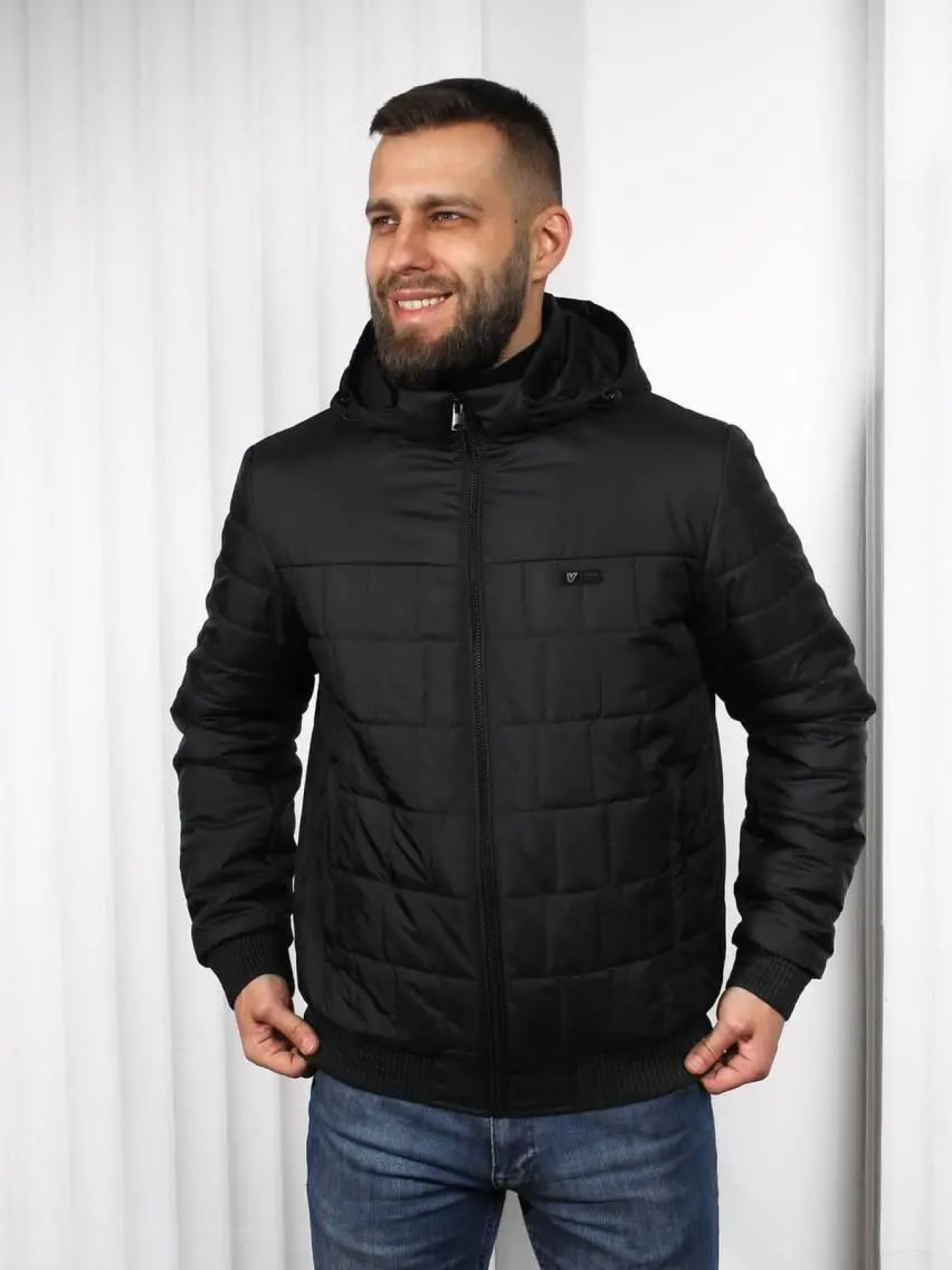 Демісезонна чоловіча куртка великого розміру модель 123-DVL Фото