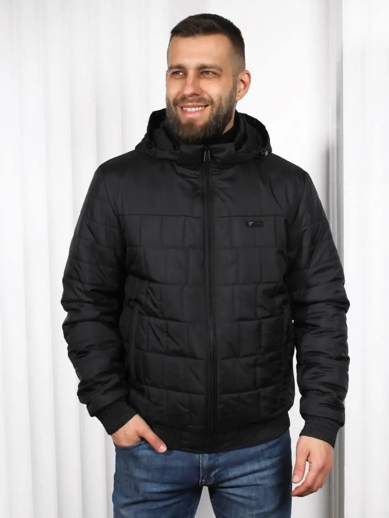 Демісезонна чоловіча куртка великого розміру модель 123-DVL Фото