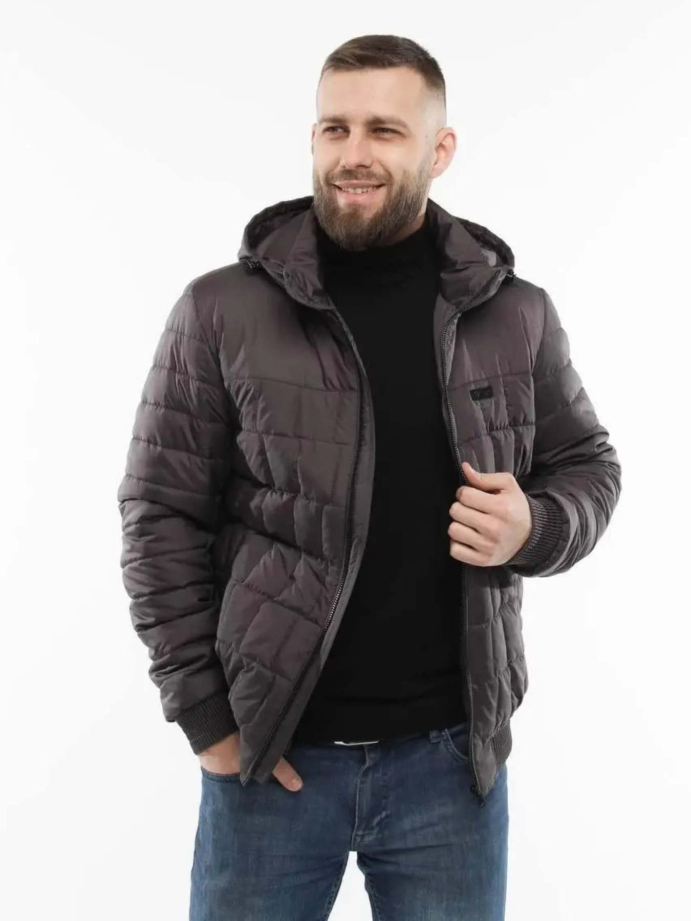 Демісезонна чоловіча куртка великого розміру модель 123-DVL Фото